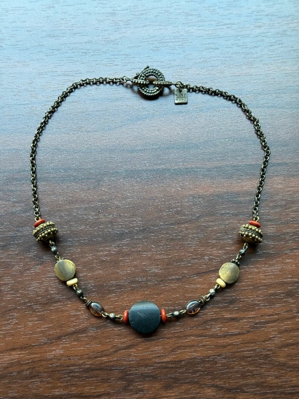 Y2K Nine West Rustic Bronzetone Necklace
